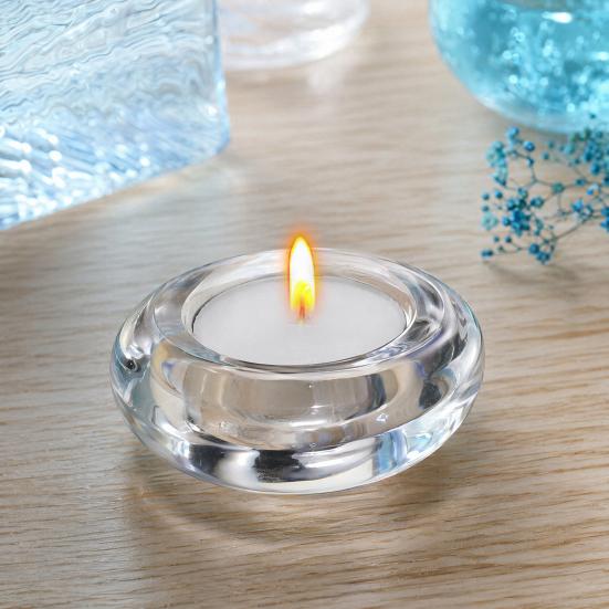 Bedroom Candle Holder Glass Flower Tealight Holder, Plum Blossom Heat Resistant for Home Party Decor, Wedding Table Centerpiece Ambient Light