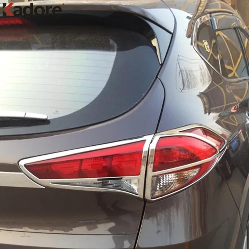 For Hyundai Tucson 2015 2016 2017 2018 Chrome Car Rear Tail Light Lamp Cover Trim Taillight Frame Trims Exterior Accessories