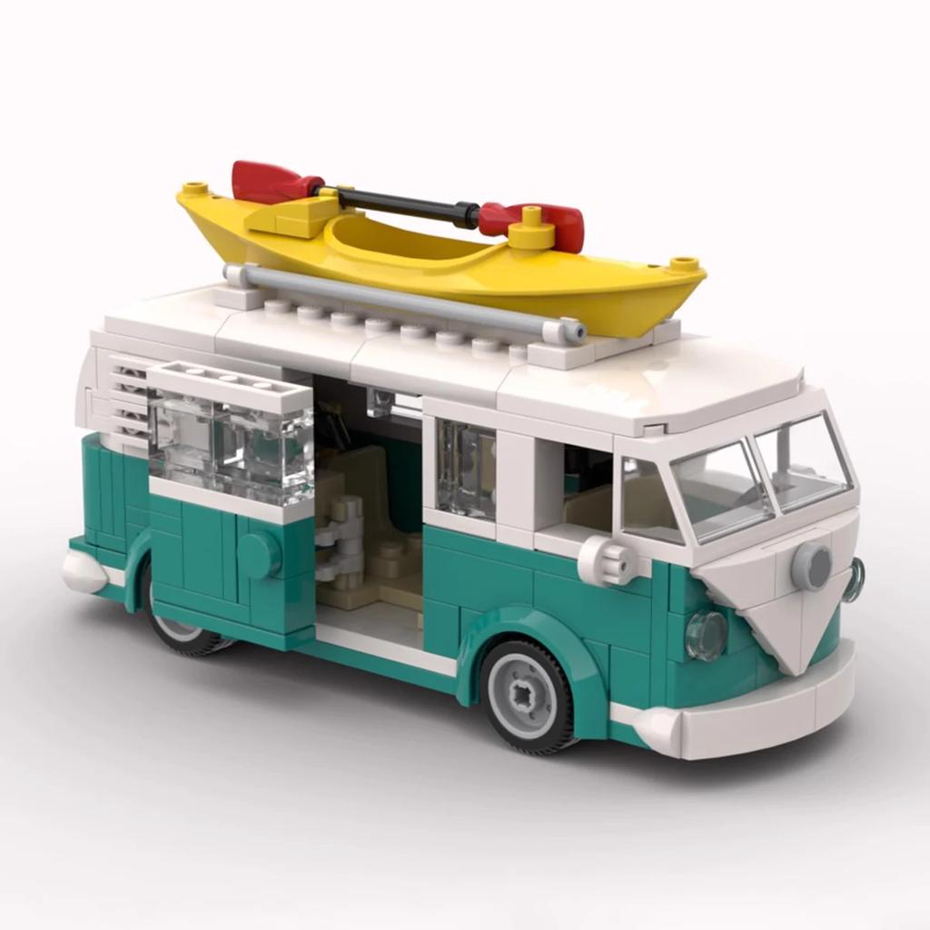 Bricklink MOC 10220 Speed Technical Car VW T1 Camper Van City Camp Truck Creative Sets With Box Building Blocks Kid Toys Gift