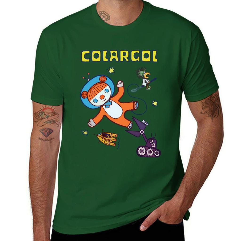 Colargol Bär im Weltraum T-Shirt Vintage Koreanische Mode Ästhetische Kleidung Schnelltrocknende Herren Weiße T-Shirts