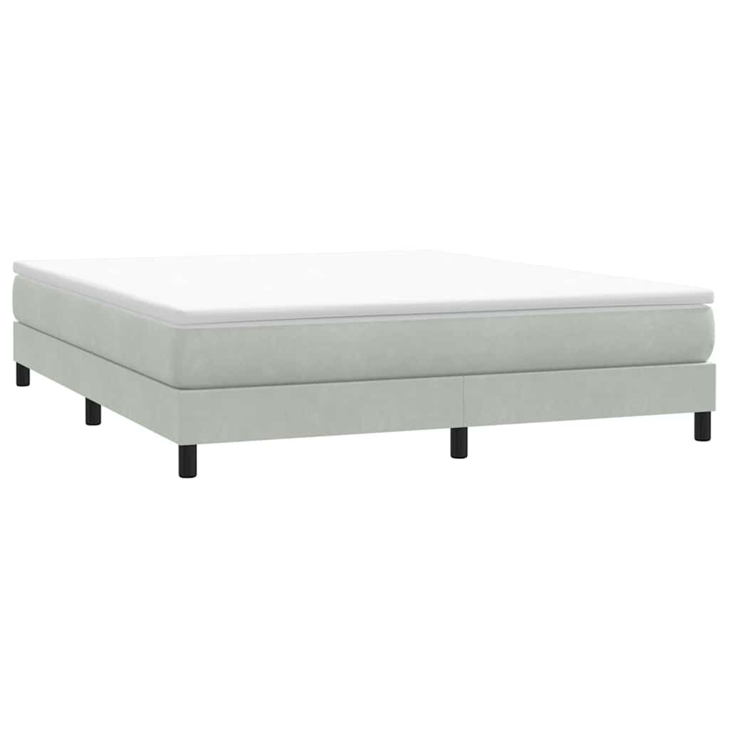 Łóżko Box Spring Bez Materaca Jasnoszary 180X220 Cm Aksamit