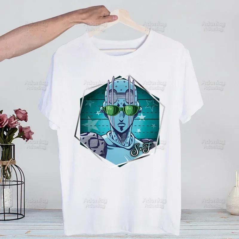 Jojo Bizarre Adventure Men Hip Hop T Shirt Harajuku Jolyne Cujoh TShirts Short Sleeve Casual T-Shirt Stone Ocean Tops Tees