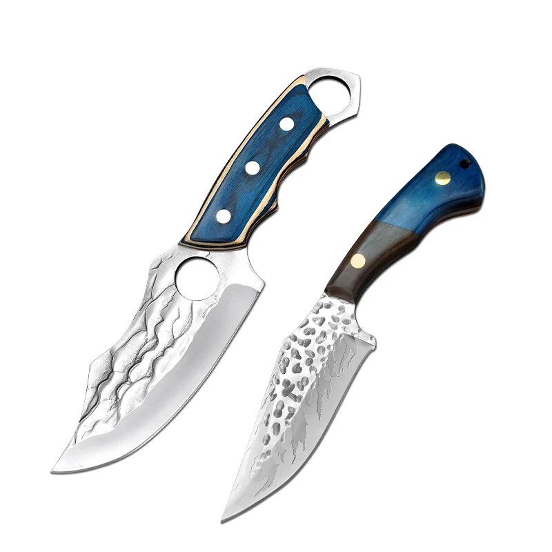 Forged Kitchen Knives Meat Cleaver Chopping Vegetables Butcher Knives Hiking Camping Barbecue Outdoor Survival Knife Wood Handle