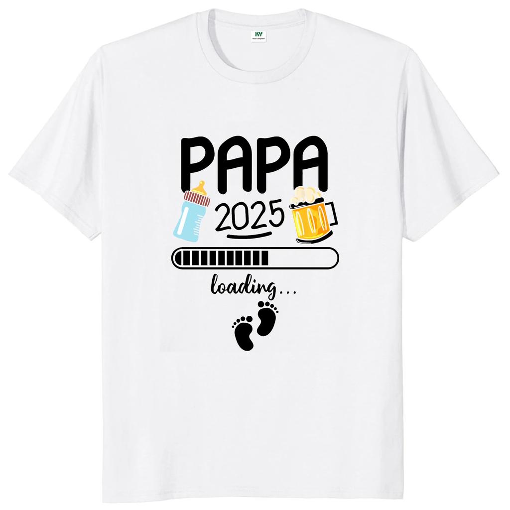 Papa 2024 2025 T Shirt Funny Future Dad Beer Lovers Gift Tee Tops 100% Cotton Unisex O-neck Oversized T-shirts EU Size