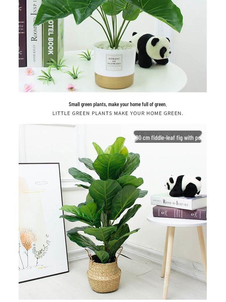 Artificial Bionic Green Plants: Floor-Standing Turtle Back Leaves Ornament for Living Room and Bedroom Decor