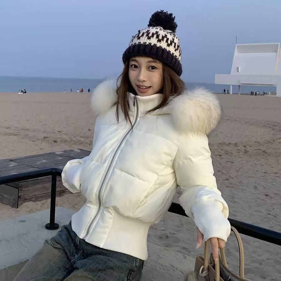 Small cotton-padded clothes for women, short seagulls, new sweater-neck cotton-padded clothes with waist, small cotton-padded jackets for women i