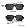 1 Pair Of Elegant Black Square Frame Sunglasses For Women - Stylish Plastic Frame With Yellow Tinted Lenses Perfect For Fashion