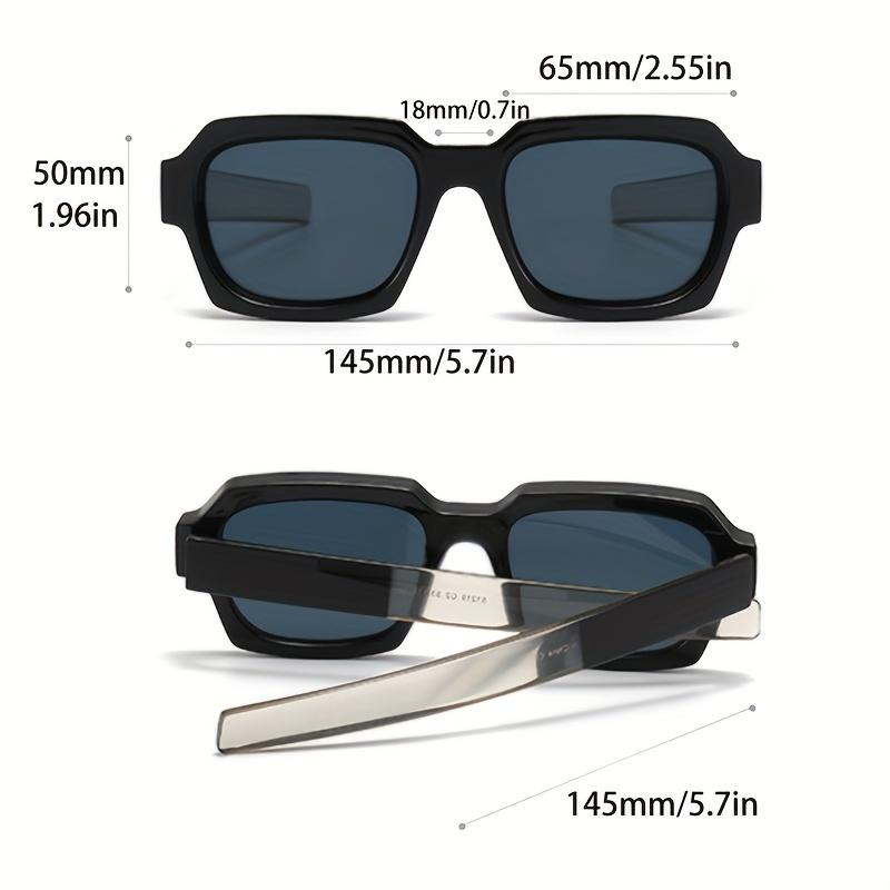 1 Pair Of Elegant Black Square Frame Sunglasses For Women - Stylish Plastic Frame With Yellow Tinted Lenses Perfect For Fashion