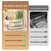 Compact Double-Layer Stainless Steel Dish Rack for Kitchen Countertop