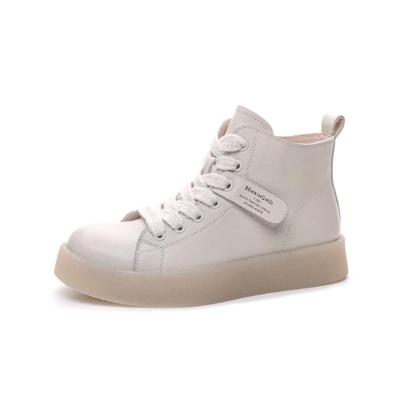 Sports Women's Shoes Leather White Shoes