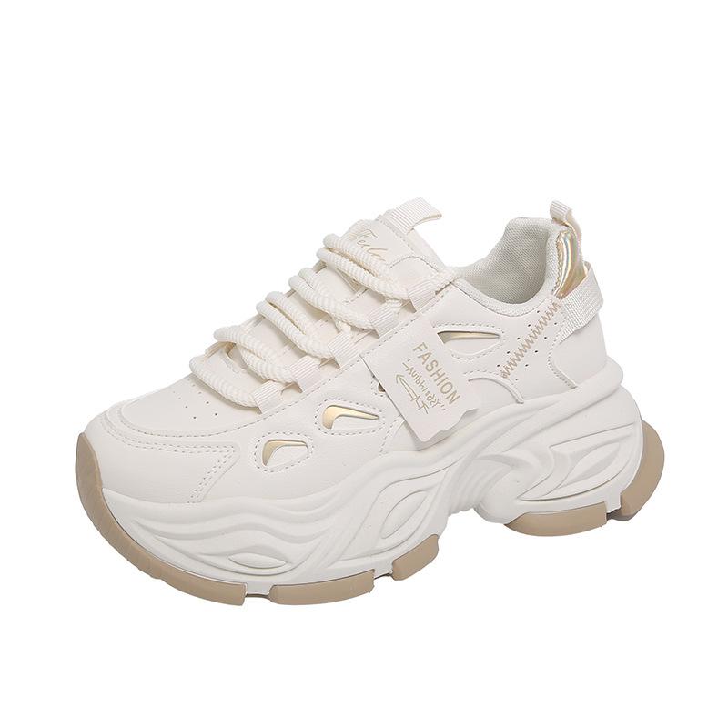 Women's Sports Shoes Vulcanized Women's Running Shoes Sporty Style Thick Sole Height Increasing Fashionable and Versatile