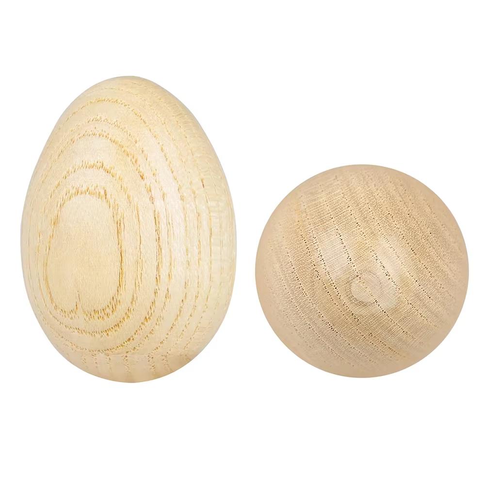 2PCS Beige Wooden Rhythm Egg Shakers Percussion Musical Instruments for Kids Educational Toy