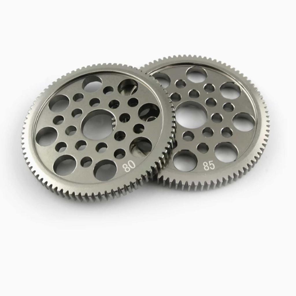 80/85 Teeth Porous Aluminium Alloy Spur Gear, Model Car Modification 0.5 Modulus Large Wheel Metal Spur Gear