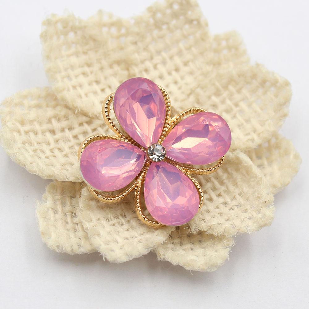 New 4 pieces of 25 * 29MM gold droplet protein alloy flower plate DIY clothing accessories hair accessories decoration accessori