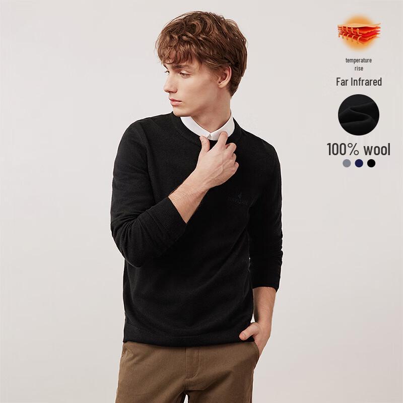 Navigare Men's 100% Wool Crew Neck Sweater