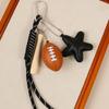 PVC Leather Baseball Pendants Zinc Zinc Alloy Versatile Bag Charm Rugby Tassel Keychain  Girls