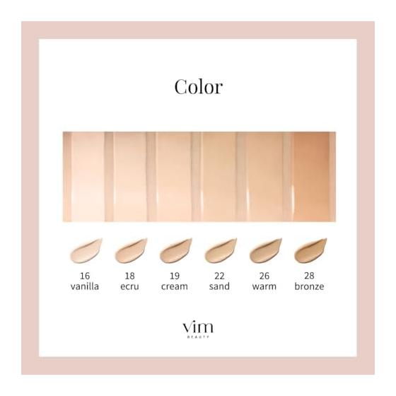 Vim Beauty All Day Moist Liquid Foundation Liquid Foundation SPF30 PA++ Anti-dull X 24 Hour Hold Contains 79% Beauty Essence Bare Skin Illusion