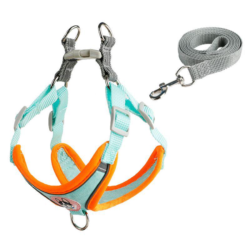 Reflective Vest-Style Harness with Leash for Small Dogs