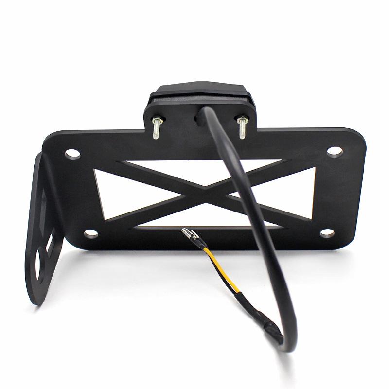 Universal Side Mount Motorcycle Registration License Plate Holder Bracket With LED Light For Harley Sportster Honda Cafe Racer