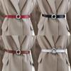 Ladies Slim Leather Waist Belt With Alloy Clasp For Modern Casual And Work Looks