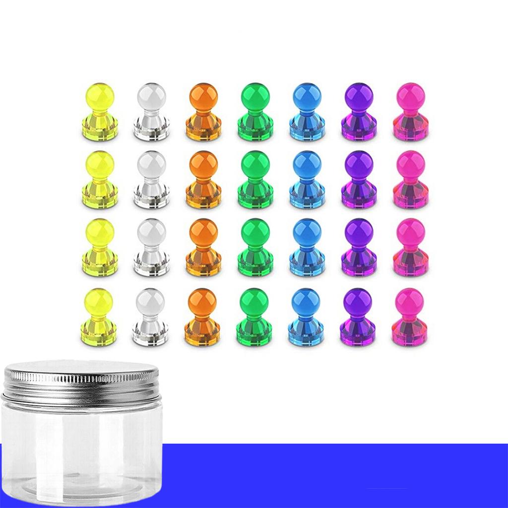 28 Stück farbige Kühlschrankmagnete, starke magnetische Reißzwecken mit Aufbewahrungsbox, Whiteboard-Magnete, Kartenmagnete, Büromagnete, Kalendermagnete