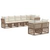 Garden Sofa Set 8 Pcs Beige Poly Rattan