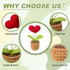 Handmade Heart-Shaped Felt Potted Plant Valentine's Day Gift Knitted Flower Pot Christmas Mothers Day Gift Home Table Decoration