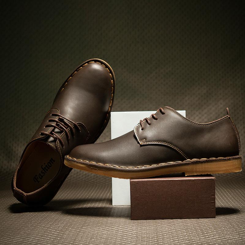 Classic Men Shoes Brand Men Genuine Leather Shoes Lace Up Suit Shoe Men's Office Business Shoe Commuting Leisure Shoes Men