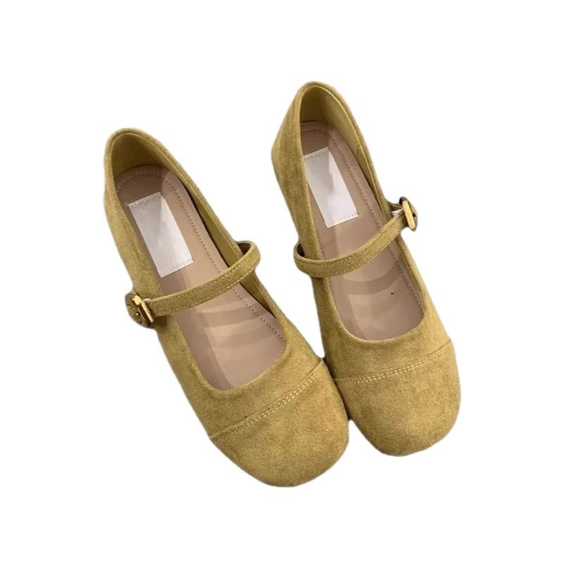 French soft-soled round-headed ballet single shoes women's 2025 spring and autumn new flat-soled Mary Jane shoes versatile evening Doudou shoes