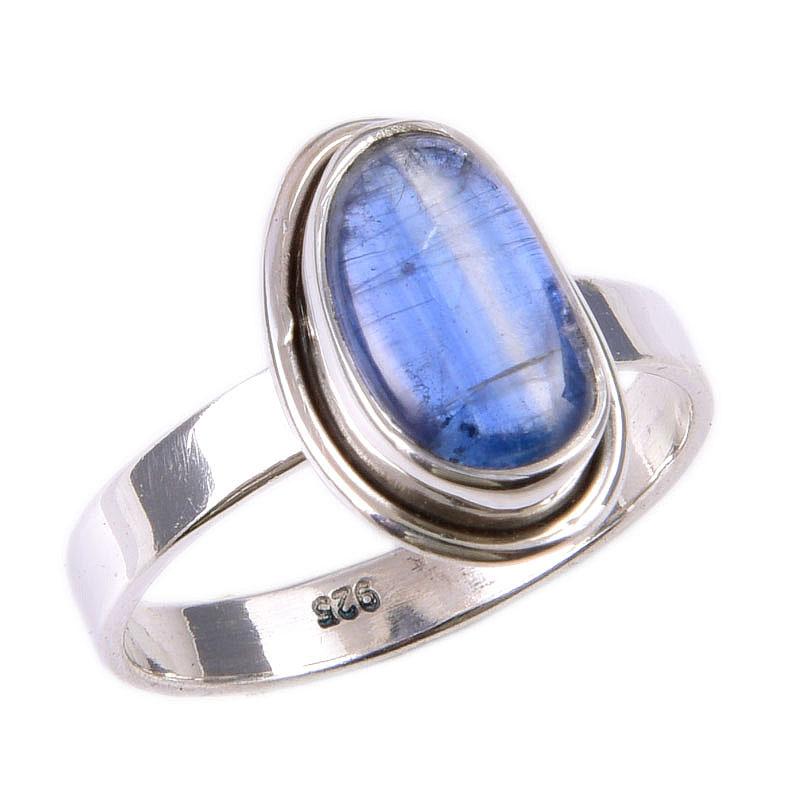 Natural Kyanite Gemstone Handmade 925 Solid Sterling Silver Gift Ring S.8 O8q41