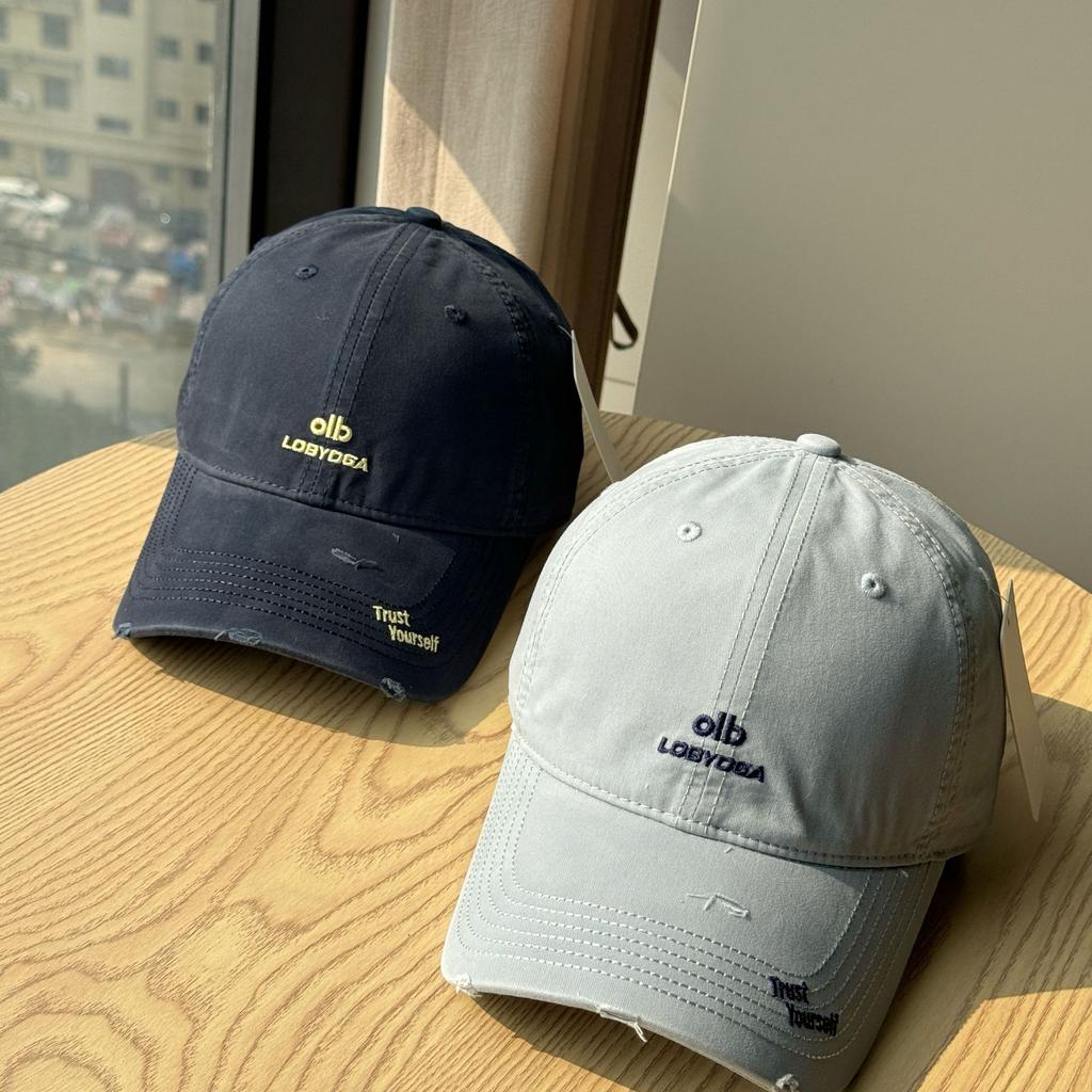 Korean-style Soft-top Simple Trendy Letter Embroidered Baseball Cap for Men and Women, Washed Pure Cotton, Casual and Versatile Duckbill Cap for