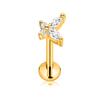 Titanio ASTM F136 G23 Fiore Luna Farfalla Piercing Senza Filettatura Spillo Fulmine Push-in Stud per Labbra Daith Conch Orecchino 16G 18G 20G