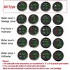 Waterproof Dual Gauge with Alarm Light 52mm Water Level+Fuel Level Gauge for Fuel Float Level Sensor 0-190 Ohm Boat Car