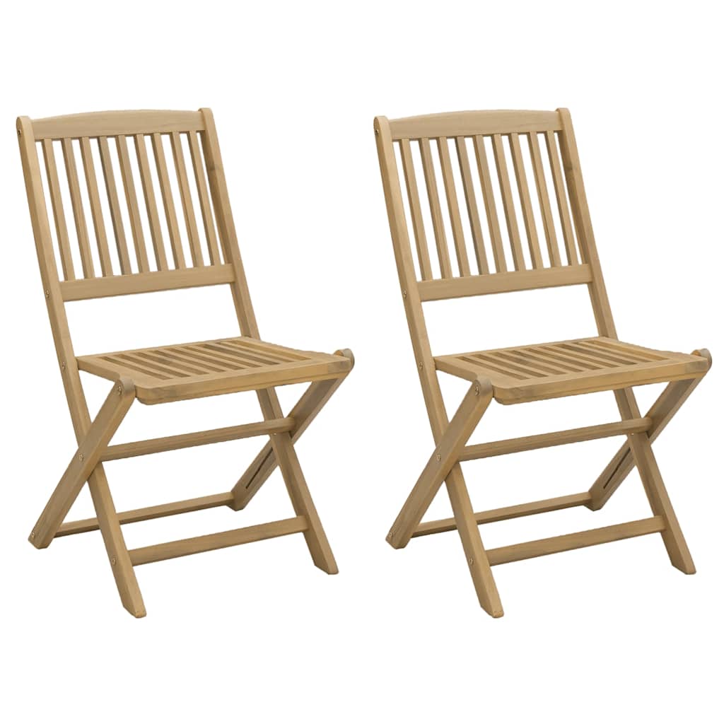 Garden Chairs 2 pcs Foldable 44 x 50 x 88 cm Solid Acacia Wood