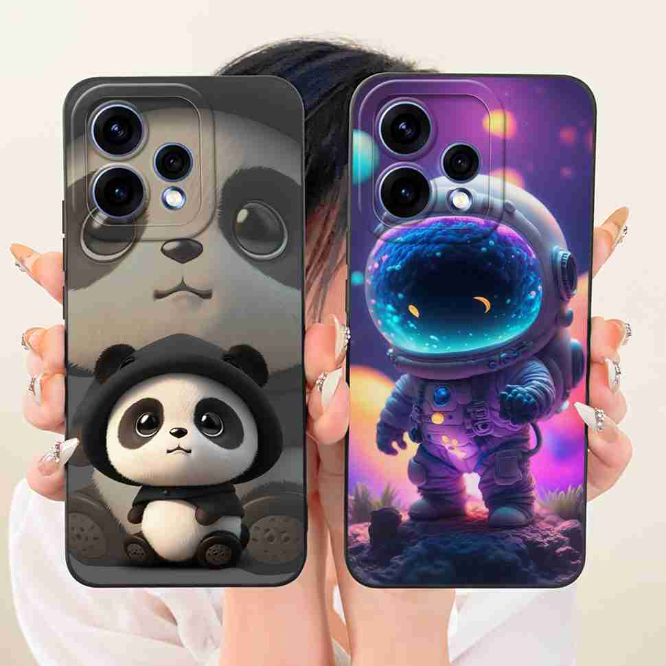 For Oppo Reno15 5G Case CPH2825 ilicone Back Cover For Oppo Reno 15C Reno15c 5G Cute Panda Cartoon Phone Cases Shockproof