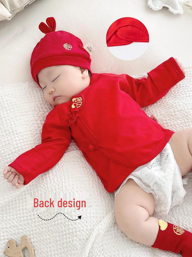 Unisex Baby Cotton Half-Sleeve Top & Hat Set - Newborn, Tagless, All-Season