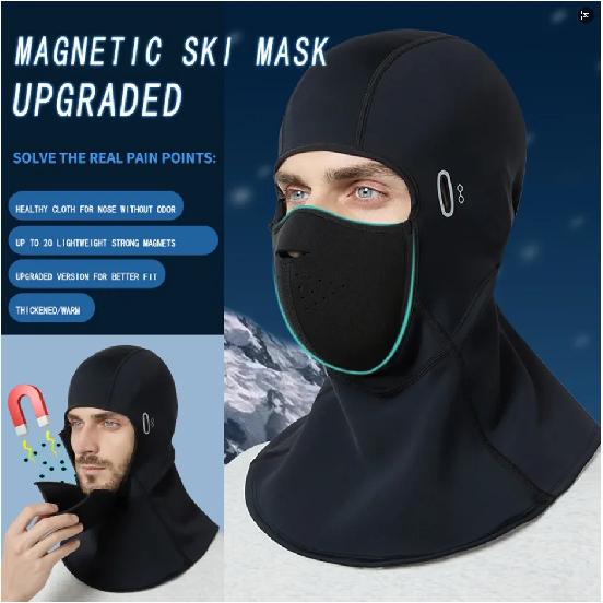 Magnetic Face Mask for Winter Cycling Skiing Mountain Climbing Breathable Warm Detachable Skiing Face Cover for Outdoor Sports