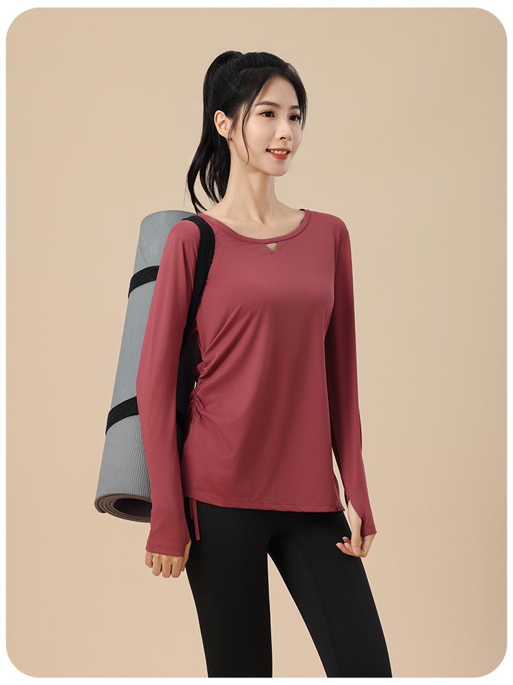 Women's Plus Size Long Sleeve Sports Top - Autumn Slimming, Breathable Yoga & Running T-shirt