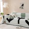 Chenille Tulip Flower Sofa Napkin Cover Decoration Seasonal Universal Sofa Cushion One Piece