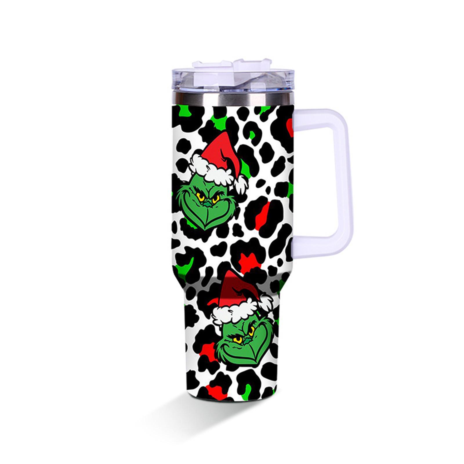 

Рождественский стакан на 40 унций, стакан «Счастливого Рождества» с ручкой и соломинкой, стакан на 40 унций сохраняет холодное тепло и лед в течение нескольких часов One Size