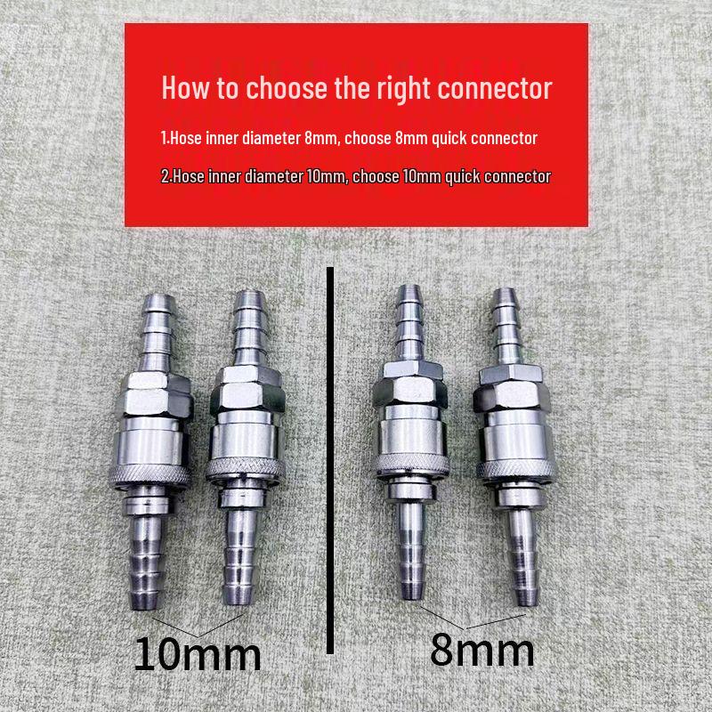 C-Type Pneumatic Quick Coupler, Durable High-Pressure Gas Pump Connector, 8mm/10mm Male & Female Push-in Plug.