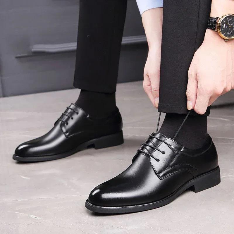 Lace Up Non Slip Men's Leather Brogue Shoes In Promotion Retro Pu Common Footwear Offer Male Casual Shoe Fashion 2024 Elegant