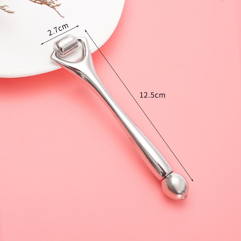 

Металлический стик для крема вокруг глаз с двойной головкой-шариком, массажная палочка для лица и глаз, палочка для нанесения сыворотки для лица, палочка для массажа кремом для лица серебряный