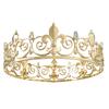 European Baroque Gold Rhinestone Bride Crown with Gunpoint Design
