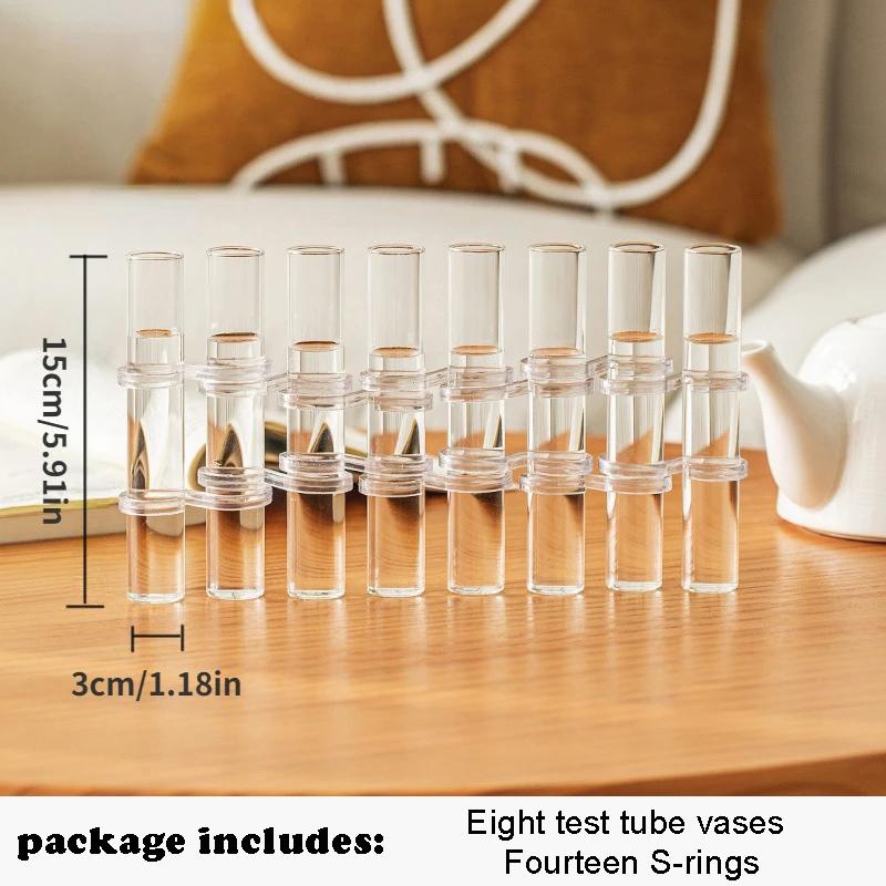 Klappvase, Wasserpflanzenvase, Klappblumenvase, Reagenzglas aus klarem Glas, hängender Blumenhalter für die Inneneinrichtung