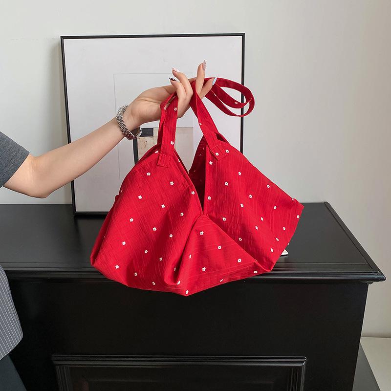 2026 Trendy Women's Korean Polka Dot Tote Bag - Large Capacity, Lazy Summer Style