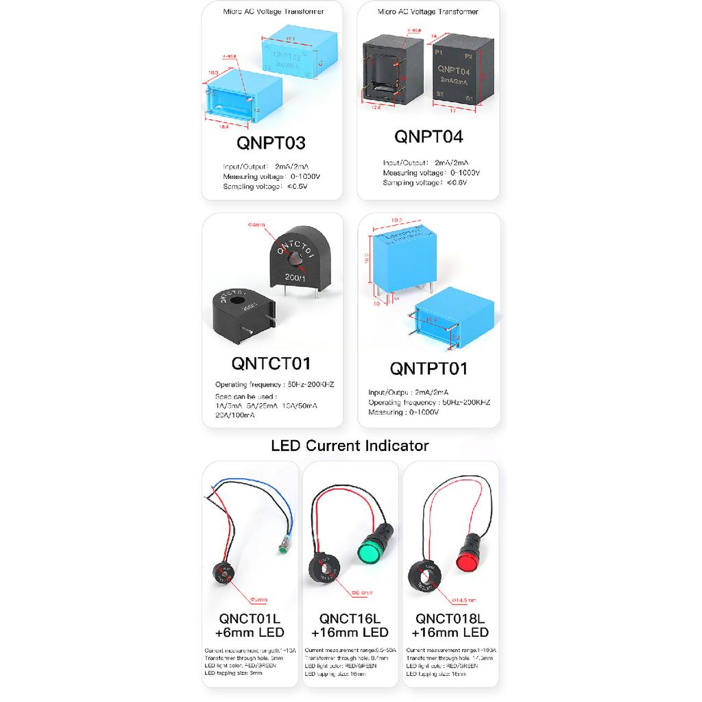 Split Core Current Transformer Open Type QNCTK1-10 30A 1V 150A 0.333V 10A 333mV 50A 100A AC Current Sensor Clamp CTReplacement Sensors2