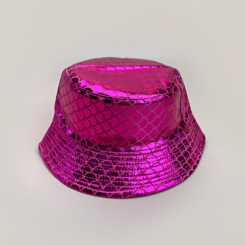 Colorful Reflective Rhombus Performance Bucket Hat Men And Women Shade Hip Hop Party Front And Back Wearing Bucket Hat