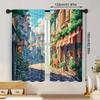 Bohemian Floral Mediterranean Street View Curtains Drapes Waterproof Window Treatment Tapestry Art Polyester Material