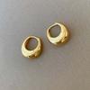 925 Silver Needle Golden Round Earrings Elegant Silver Ear Buckles Brilliant Circle Earrings  Daily